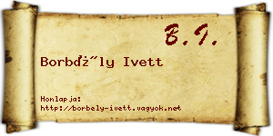 Borbély Ivett névjegykártya